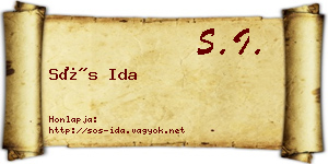 Sós Ida névjegykártya